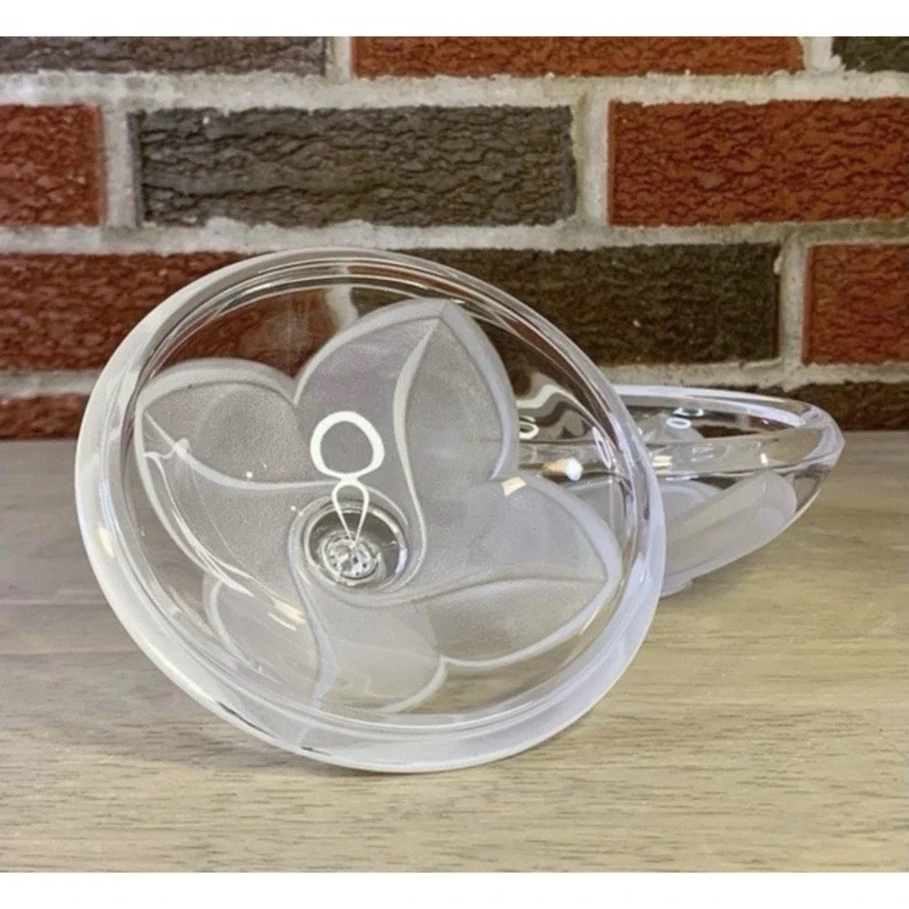 Vintage Cristal D'Arques *Clear & Frosted* Leaded Crystal Candy Dish With Lid